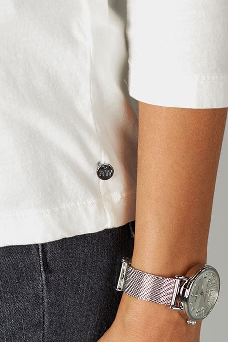 V-NECK TEE LS + DECO WHITE 5