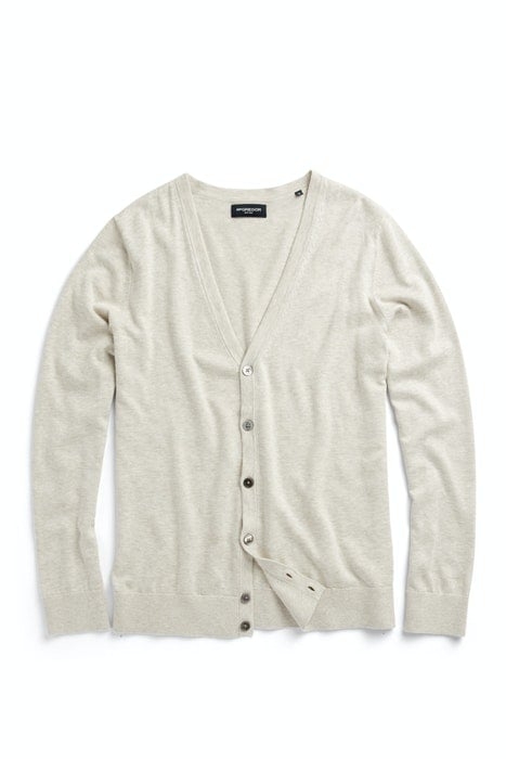 COTTON SILK BUTTON CARDIGAN SEASHELL 1