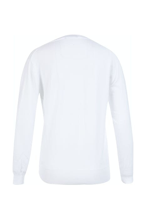 BASIC V-NECK SWEAT LS WHITE 3