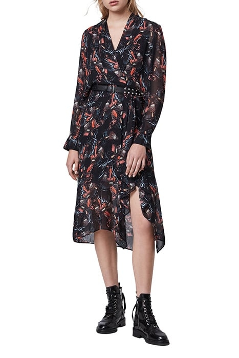 VALERO FLUTTER DRESS BLACK 1