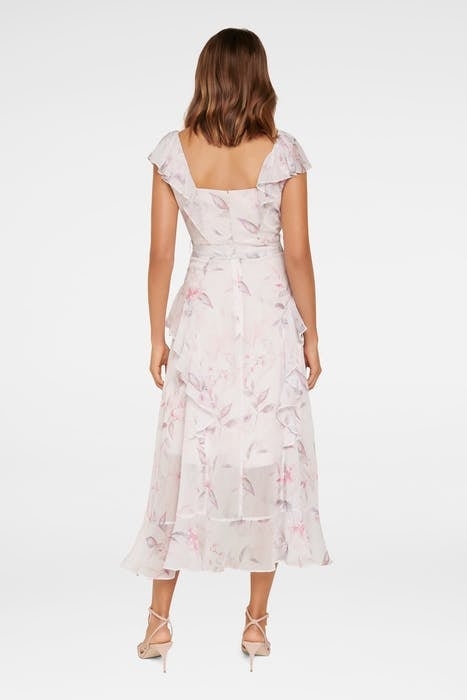 STEPHANIE RUFFLE MIDI DRESS GRANDE FLORA 2