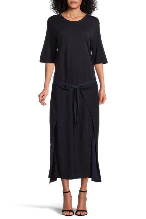 DOUBLE WRAP JERSEY DRESS NAVY 1