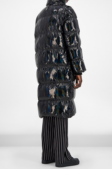 BLACK HOLOGRAPHIC GUBL PUFFER COAT 2