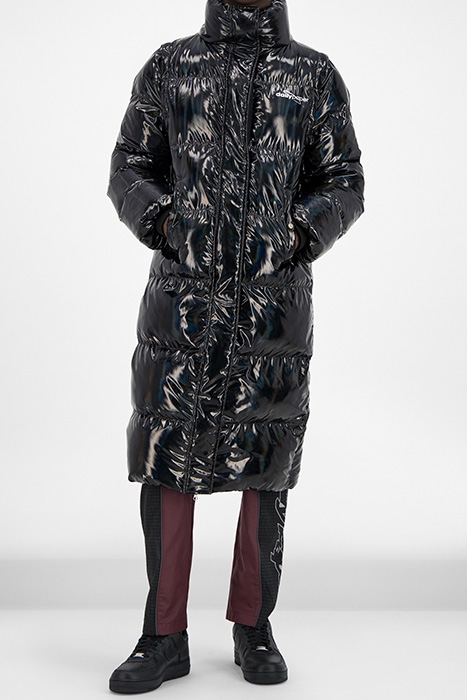 BLACK HOLOGRAPHIC GUBL PUFFER COAT 4