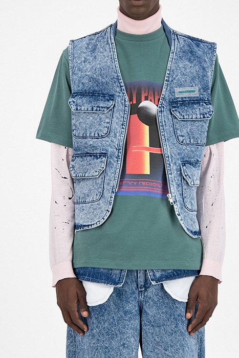 BLUE DENIM ACID WASH GAFISH VEST 1