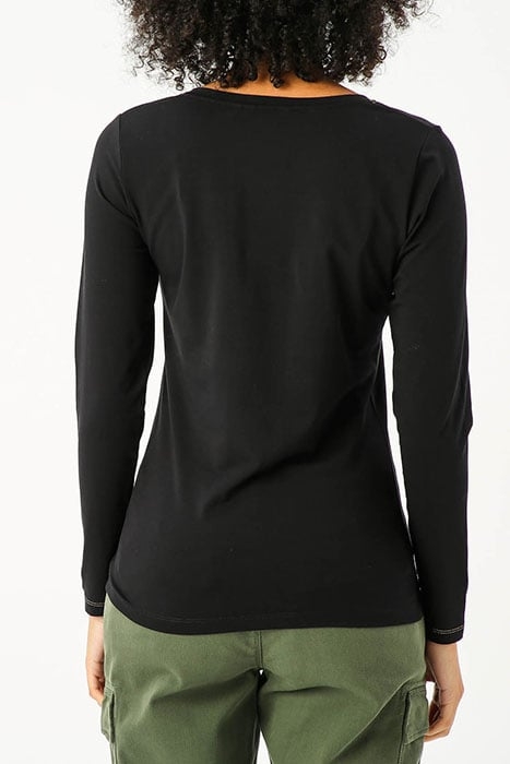 V-NECK T-SHIRT LS LUREX STITCH 2