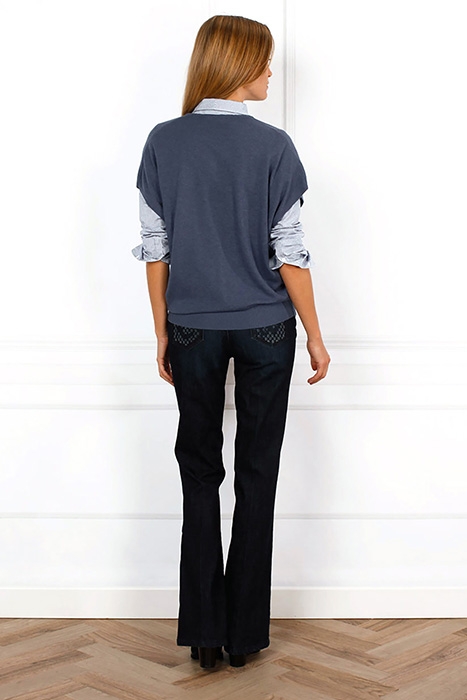 V-NECK PONCHO BLUE 8