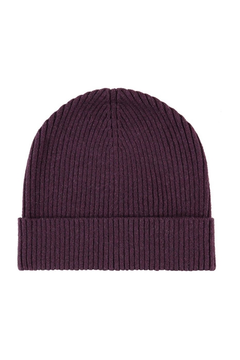 COTTON CASHMERE BEANIE PLUM 1