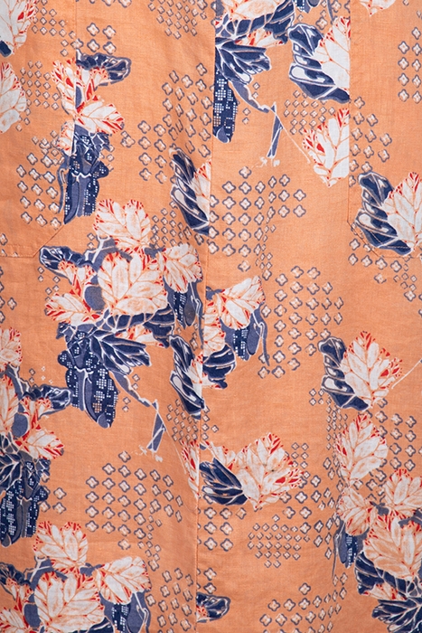 YUKI LINEN PINAFORE DRESS ORANGE MULTI 3