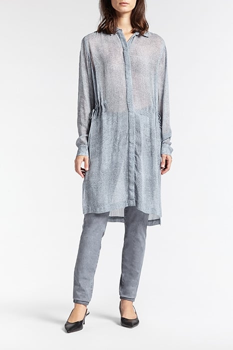 BLOUSE WOVEN LONG SLEEVES BLUE GREY 1