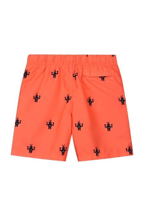 BOYS SWIMSHORT SHIWI ROBOT NEON ORANGE 2