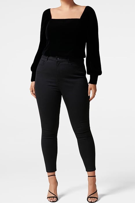 HAZEL CURVE VELVET JOSEPHINE TOP BLACK 6