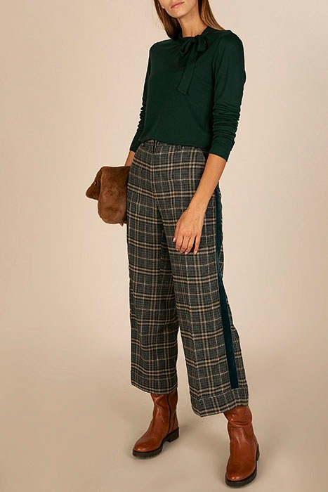 WIDE CHECKERED PANTS GREEN 4