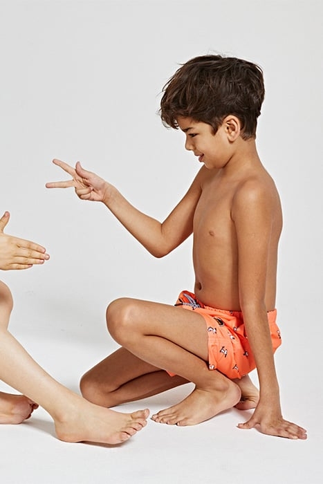 BOYS SWIMSHORT SNOOPY HAPPY SKATER NEON ORANGE 7