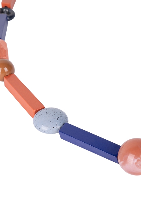 RECTANGULAR BEAD LONG NECKLACE BLUE MULTI 3