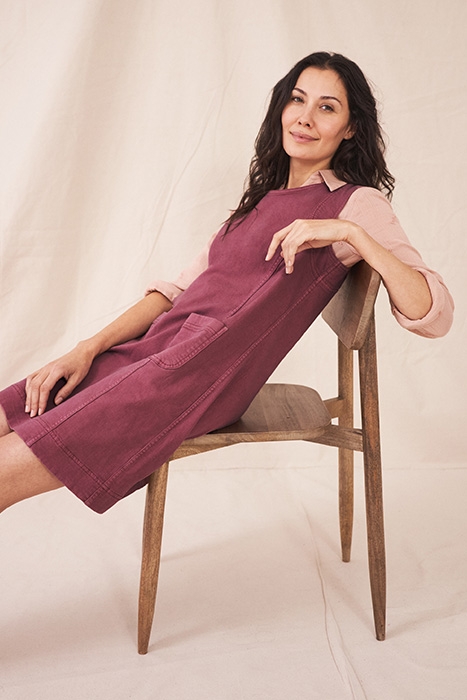 JANEY  COTTON PINAFORE MID PLUM 3