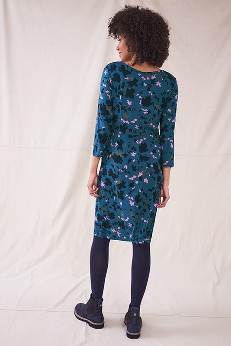 TESS ECO VERO JERSEY DRESS BLUE MULTI 3