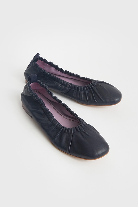 POPPY RUCHED BALLERINA DARK NAVY 2