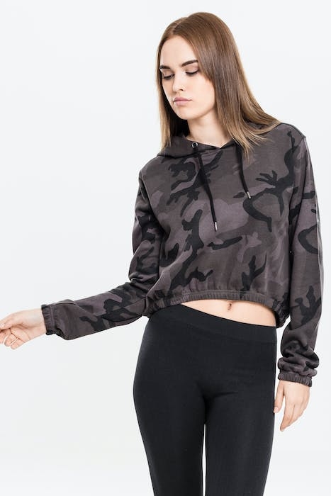 LADIES CAMO CROPPED HOODY DARK CAMO 2