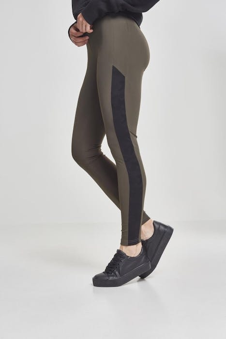 LADIES JACQUARD CAMO STRIPED LEGGINGS DARKOLIVE/BLACKCAMO 7