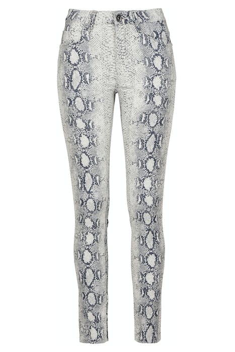 LADIES ANIMAL STRETCH TWILL SKINNY PANTS OFFWHITE SNAKE 1