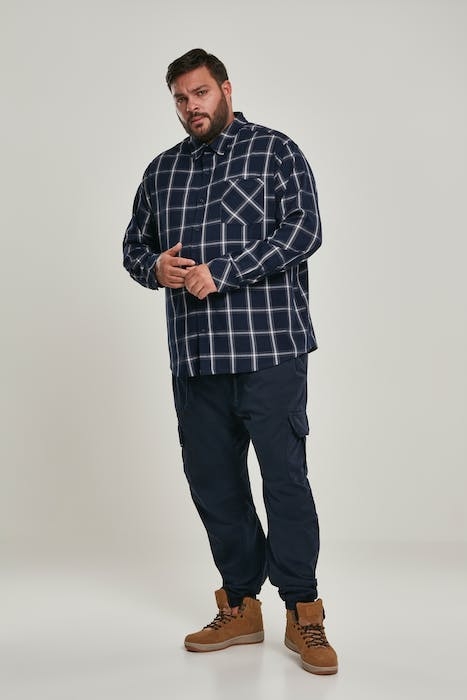 BASIC CHECK SHIRT NAVY/WHT 2