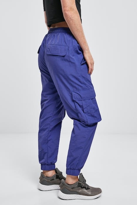 LADIES HIGH WAIST CRINKLE NYLON CARGO PANTS BLUEPURPLE 5