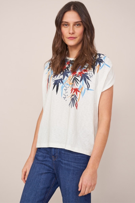 BOAT NECK TEE BLUE MLT 2