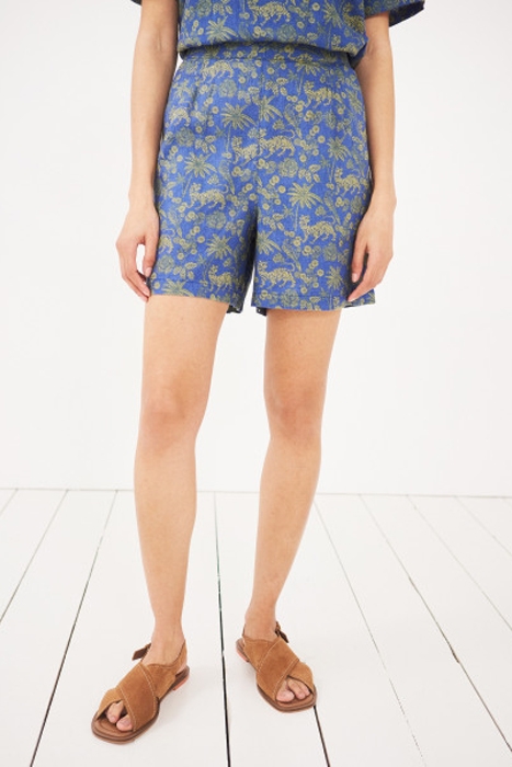 HAYLEY LINEN SHORTS BLUE PRINT 2