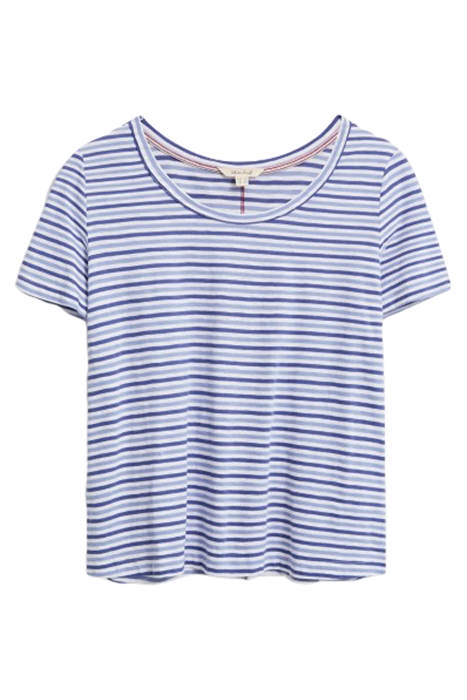 EZRA SCOOP STRIPE TEE BLUE MULTI 1