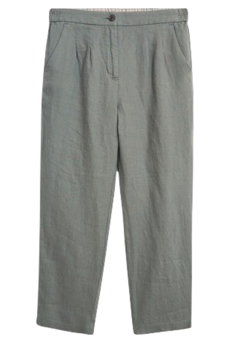 MADDIE 7/8 LINEN TROUSER KHAKI GRN 1