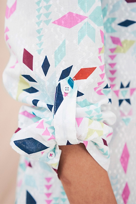 EFFIE LONGLINE SHIRT IVORY PRINT 5