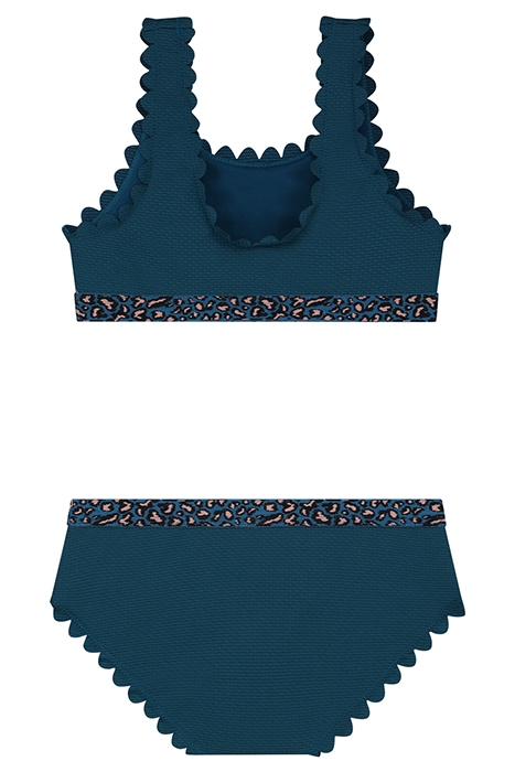 GIRLS RUBY BIKINI SET SCALLOPE PIQUE DEEP SEA BLUE 2
