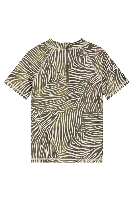 GIRLS TESSIE RASH TEE ZANZIBAR ZEBRA PALMTREE GREEN 2