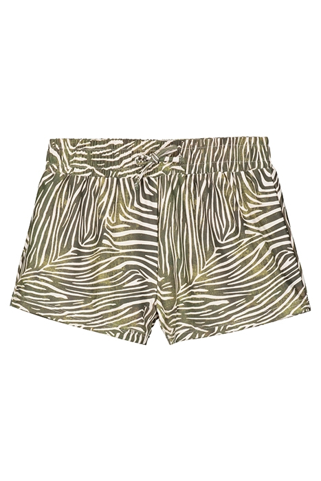 GIRLS SIL SWIMSHORT ZANZIBAR ZEBRA PALMTREE GREEN 1