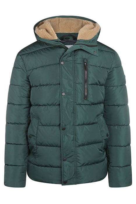 NYLON HOODED BOMBER DARK GREEN 3