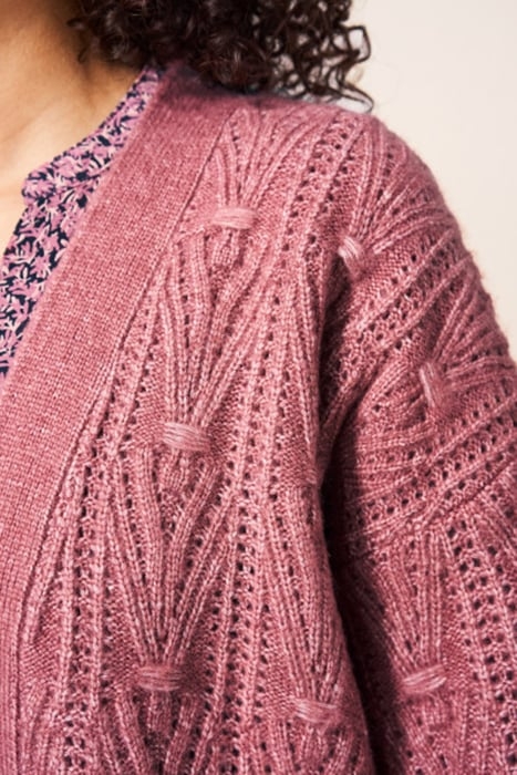 BELONGING STITCH CARDI  PINK 4