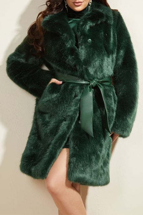 MATILDA COAT JET BLACK FAUX FUR 1