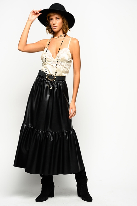 ASTERISMO 1 GONNA SIMILPELLE L BLACK 5