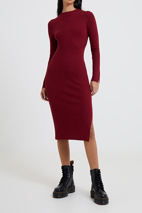 TURTLE RIB DRESS MID BERRY 3