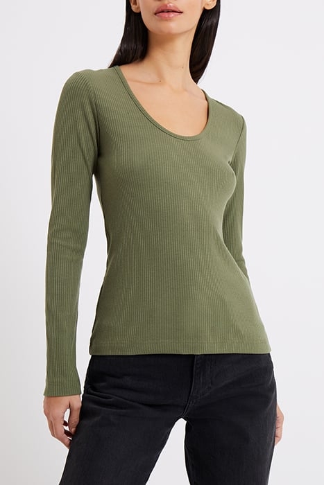 SCOOP RIB L/S KHAKI 1