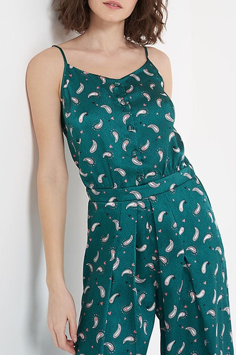 SEA GREEN PAISLEY HEART PRINT JUMPSUIT CASHMERE HEART 4