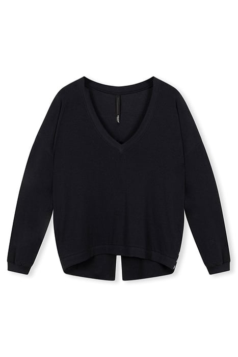 SOFT V-NECK SWEATER DARK GREY BLUE 3