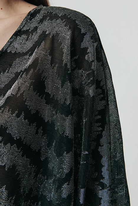 MENCIA ZEBRA METALLIC V-NECK DRESS METALLIC SILVER 4