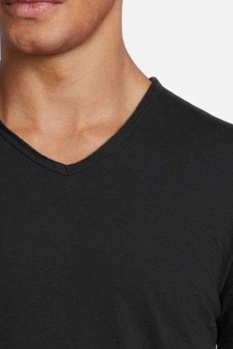 BASIC V-NECK TEE SLUB JERSEY BLACK 5