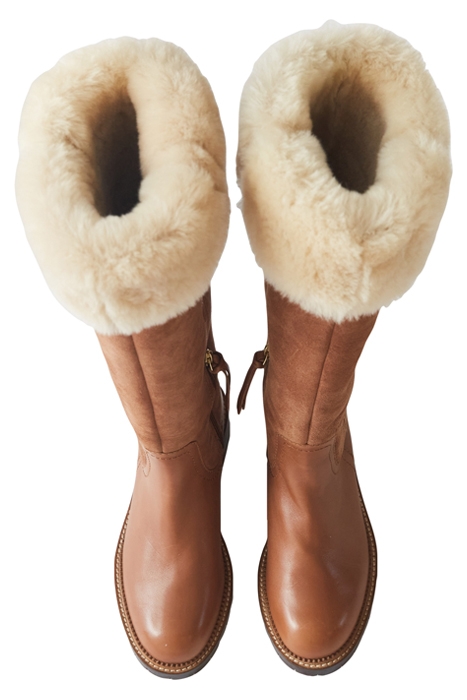 SHEARLING SOLE KNEE HIGH BOOT MID TAN 3