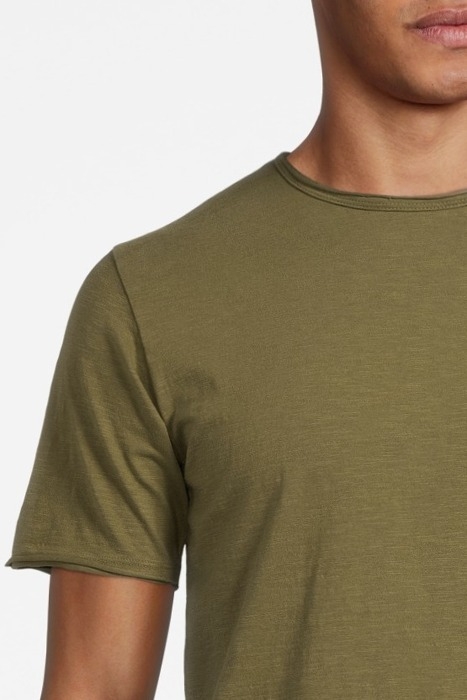 BASIC ROUND NECK TEE SLUB JERSEY ARMY GREEN 5