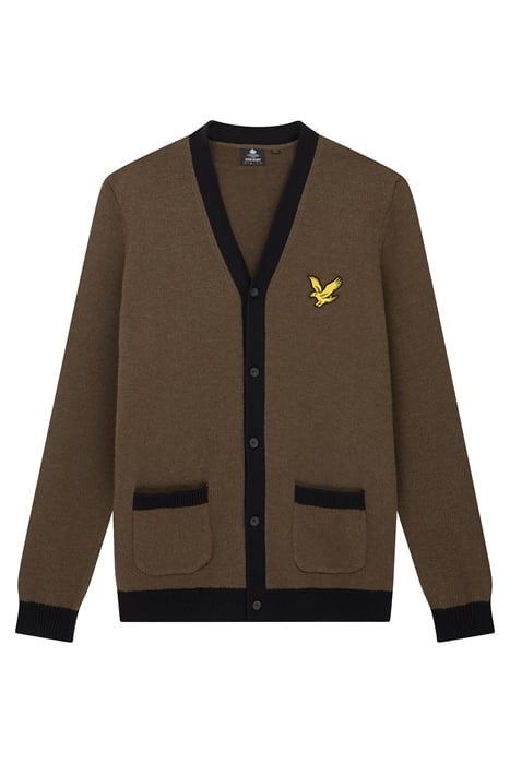 BLOCK MARL CARDIGAN OLIVE MARL/JET BLACK 5