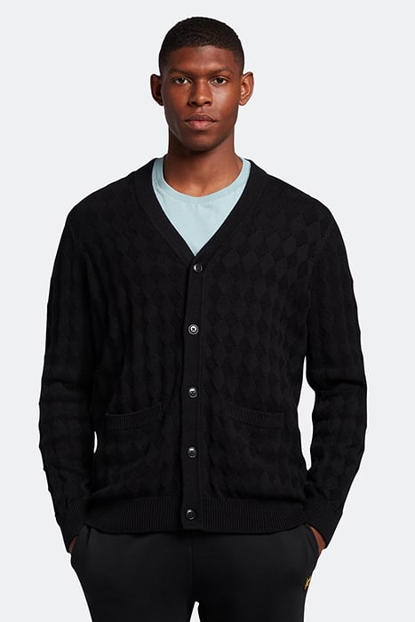 ARGYLE CARDIGAN JET BLACK 1