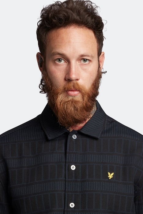 GRID OVERSHIRT DARK NAVY/JET BLACK 4